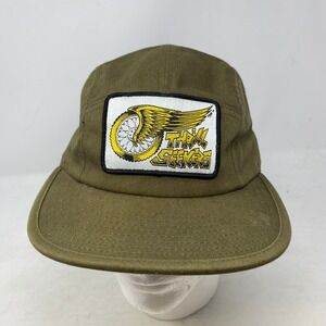 Thrill Seekers Mens 5 Panel Camper‎ Hat Olive Green Yupoong Adjustable Strapback